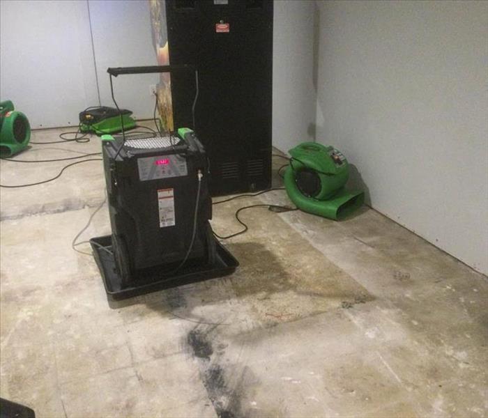 Basement water damage with air movers